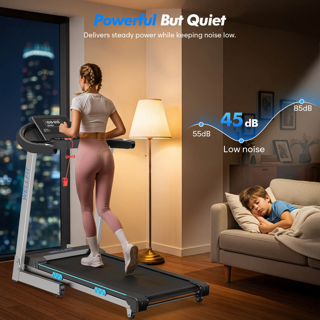 TM007 Foldable Treadmill 15% Auto Incline 18*43" Running Area