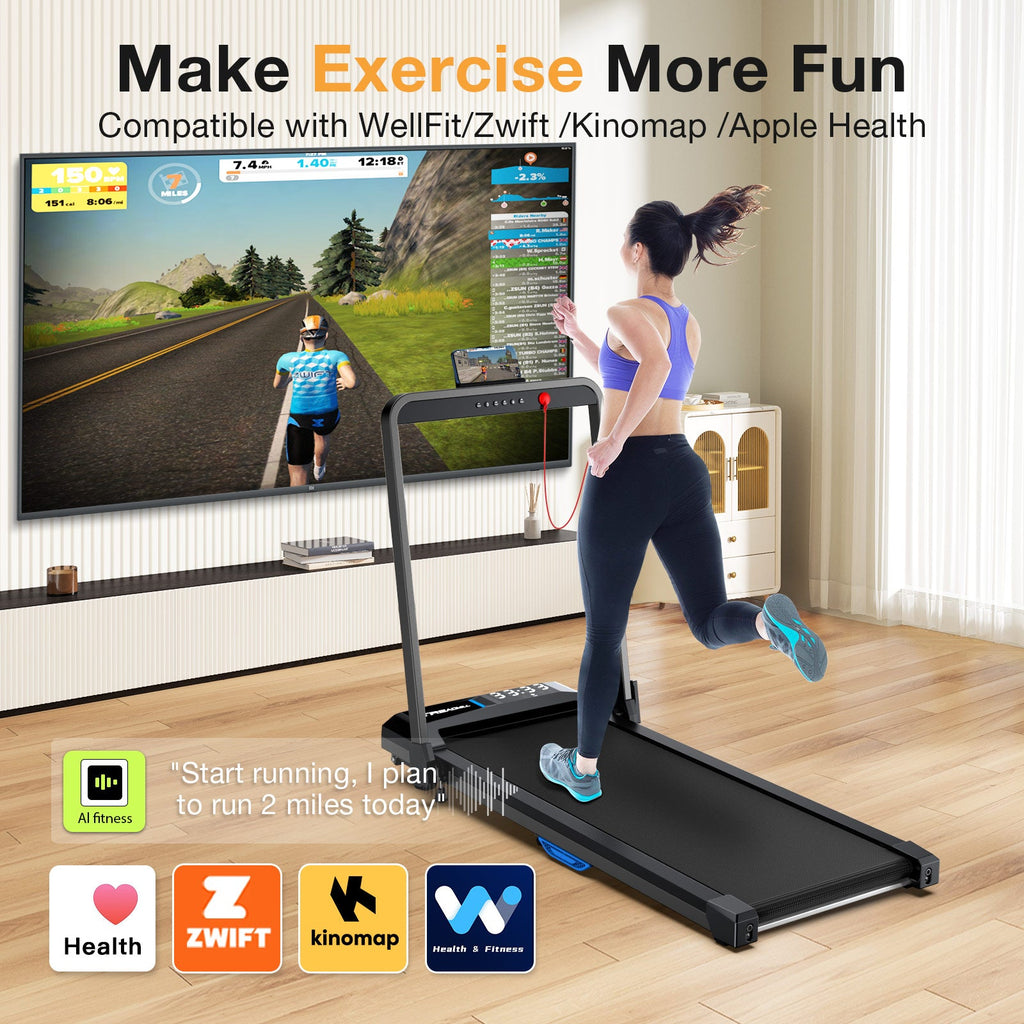 2026 Upgraded-TM010 Smart 2 in 1 Folding 10% Incline Treadmill