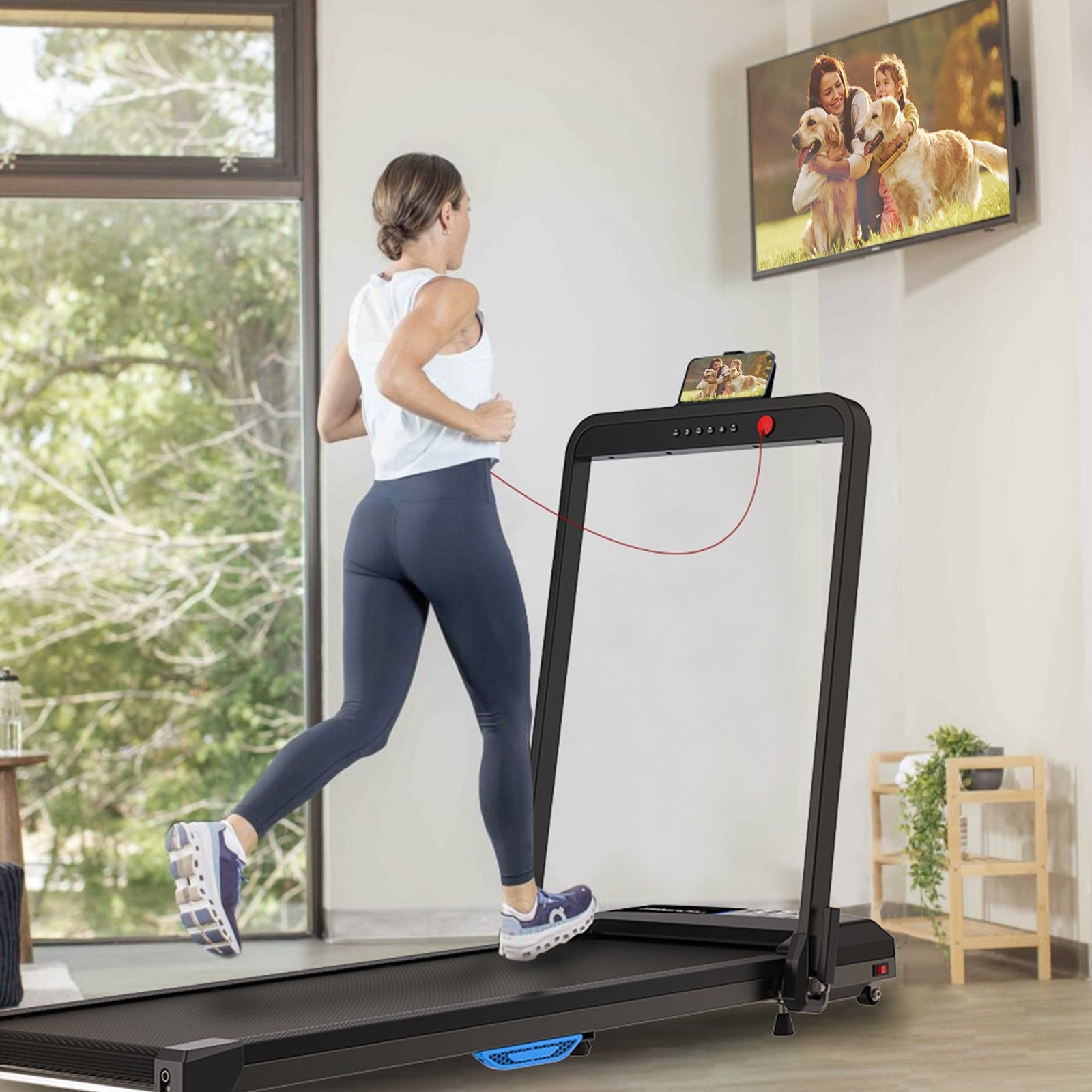 2026 Upgraded-TM010 Smart 2 in 1 Folding 10% Incline Treadmill