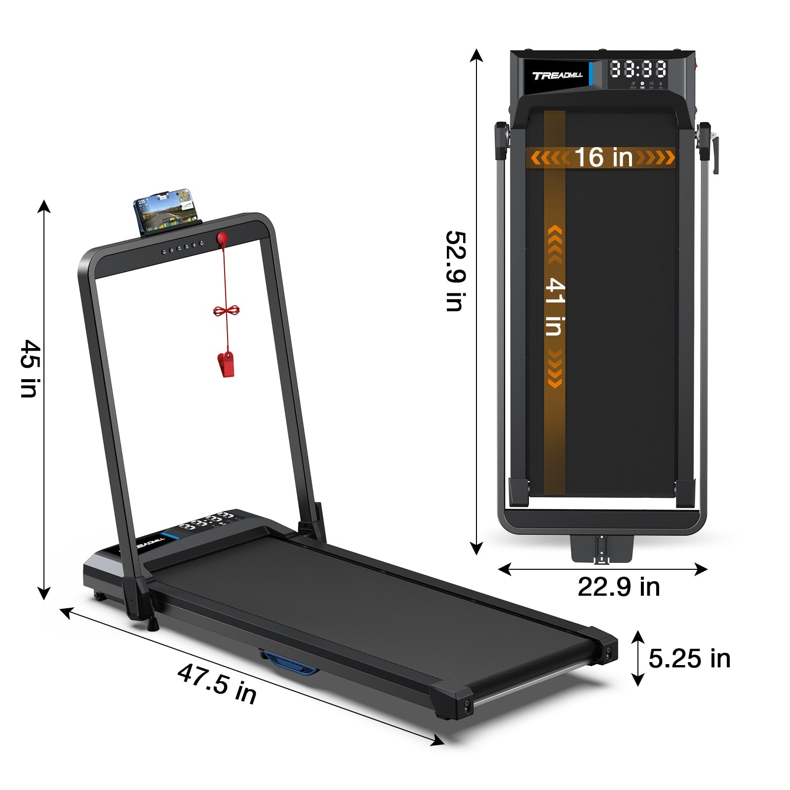 2026 Upgraded-TM010 Smart 2 in 1 Folding 10% Incline Treadmill