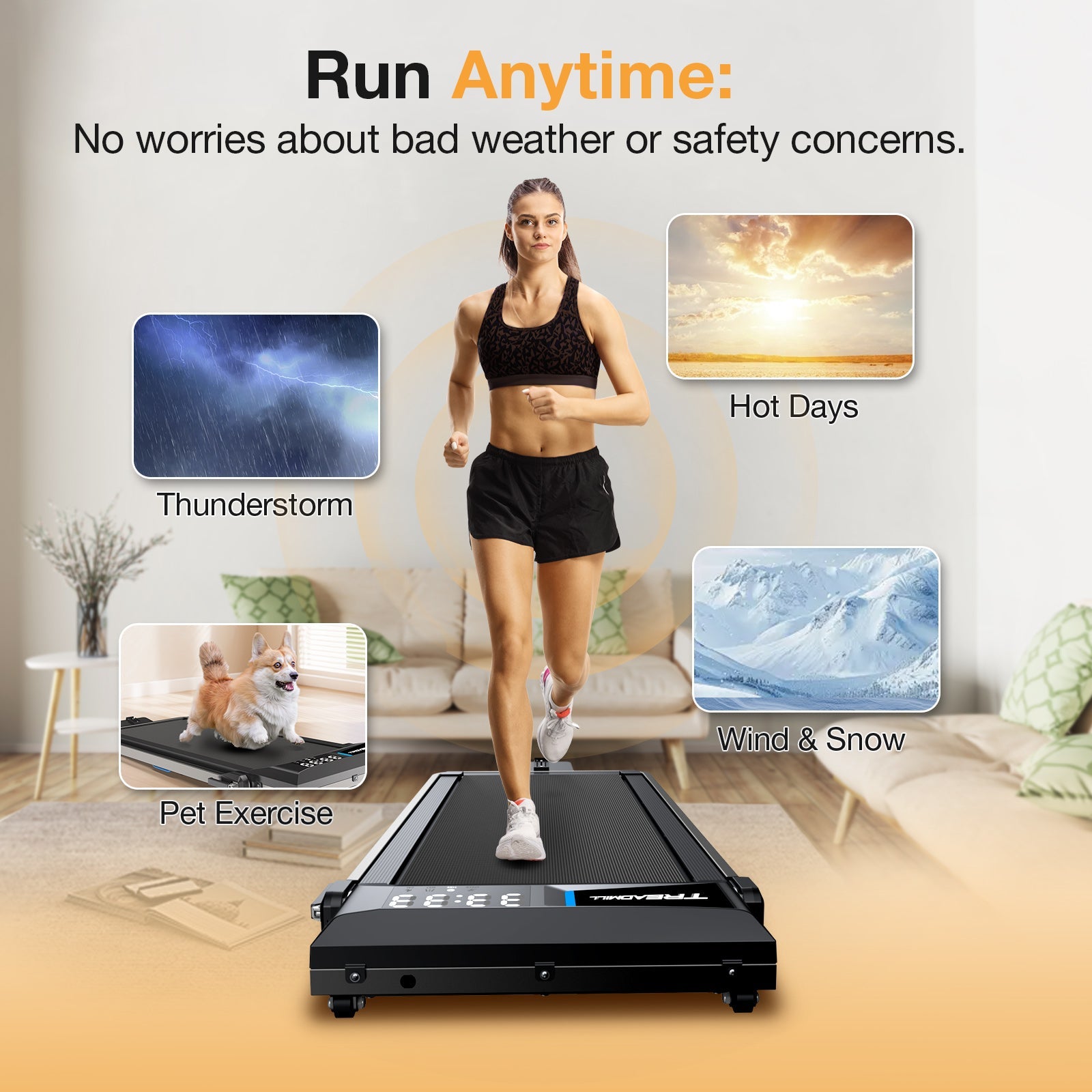 2026 Upgraded-TM010 Smart 2 in 1 Folding 10% Incline Treadmill