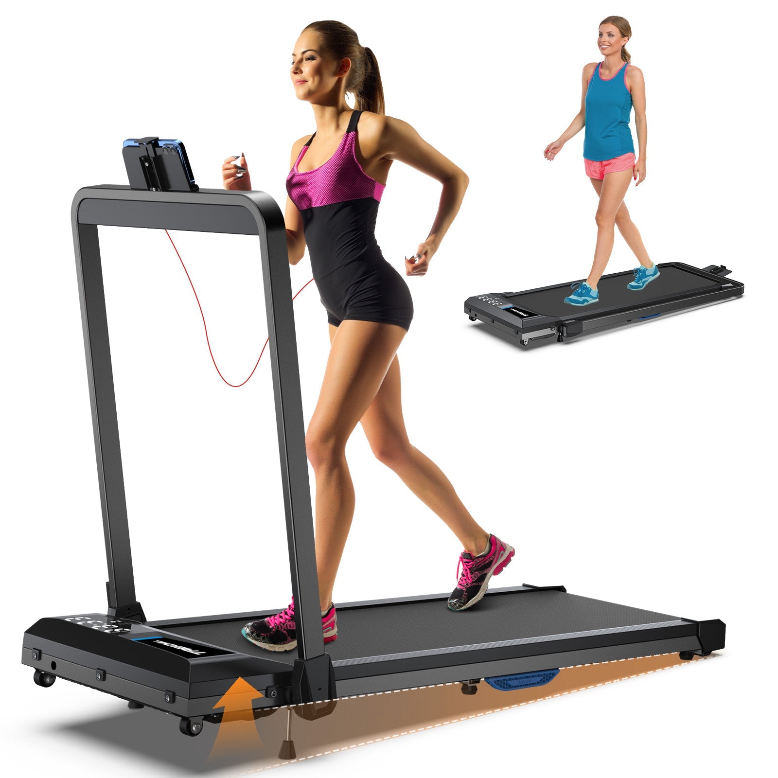 2026 Upgraded-TM010 Smart 2 in 1 Folding 10% Incline Treadmill