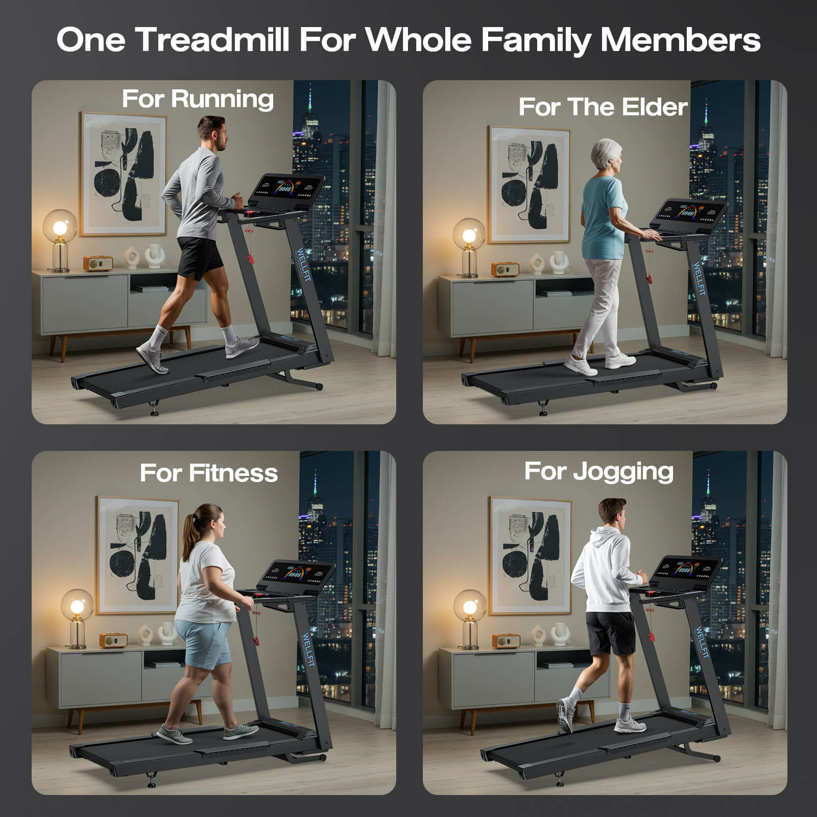 TM029 Treadmill-12 Auto Incline-500LBS-10mph-55Inch Long Running Area