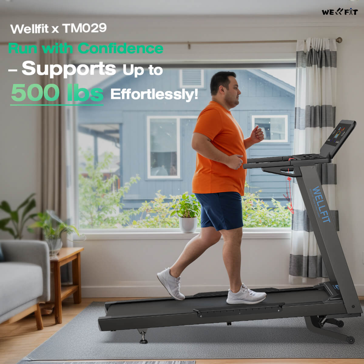 TM029 Treadmill-12 Auto Incline-500LBS-10mph-55Inch Long Running Area