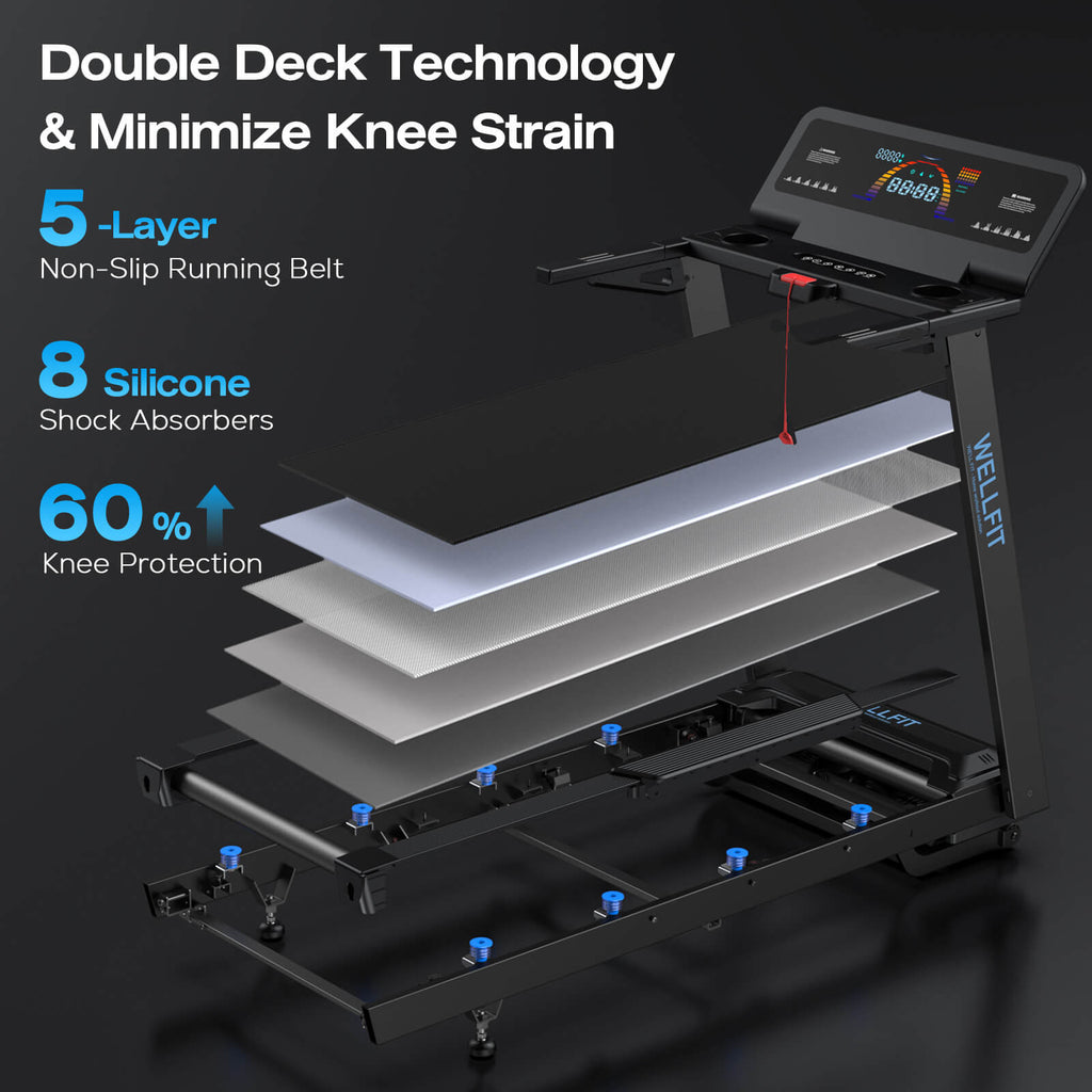 TM029 Treadmill-12 Auto Incline-500LBS-10mph-55Inch Long Running Area