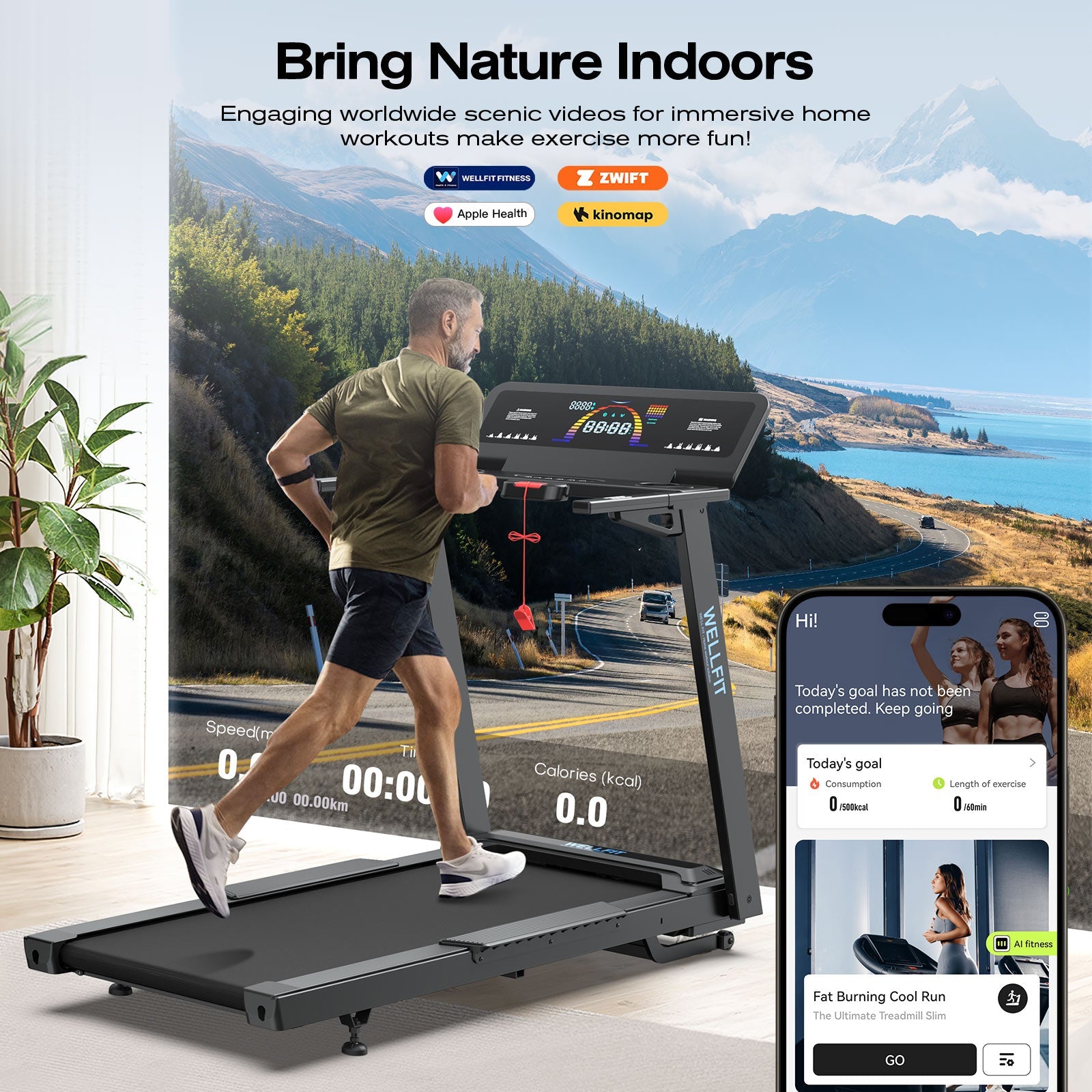 TM029 Treadmill-12 Auto Incline-500LBS-10mph-55Inch Long Running Area