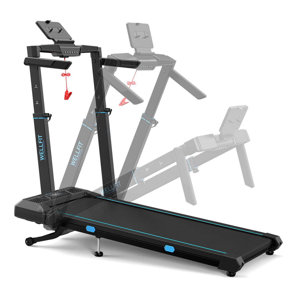 TM032 Height-Adjustable Treadmill with 10% Auto Incline 17*44 Inch Running Area
