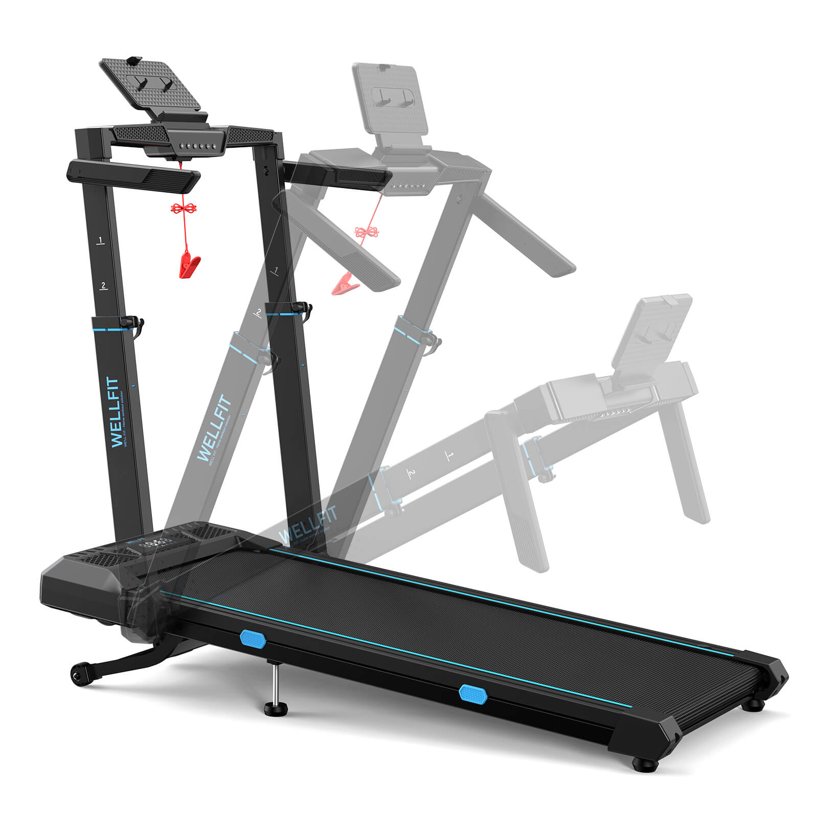 TM032 Height-Adjustable Treadmill with 10% Auto Incline 17*44 Inch Running Area