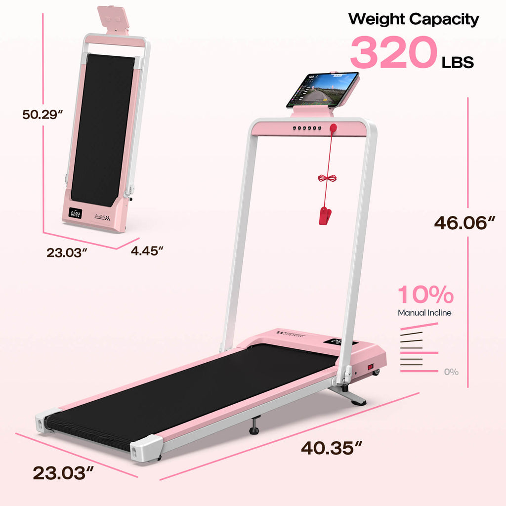 TM034 Folding Treadmill With 10% Incline