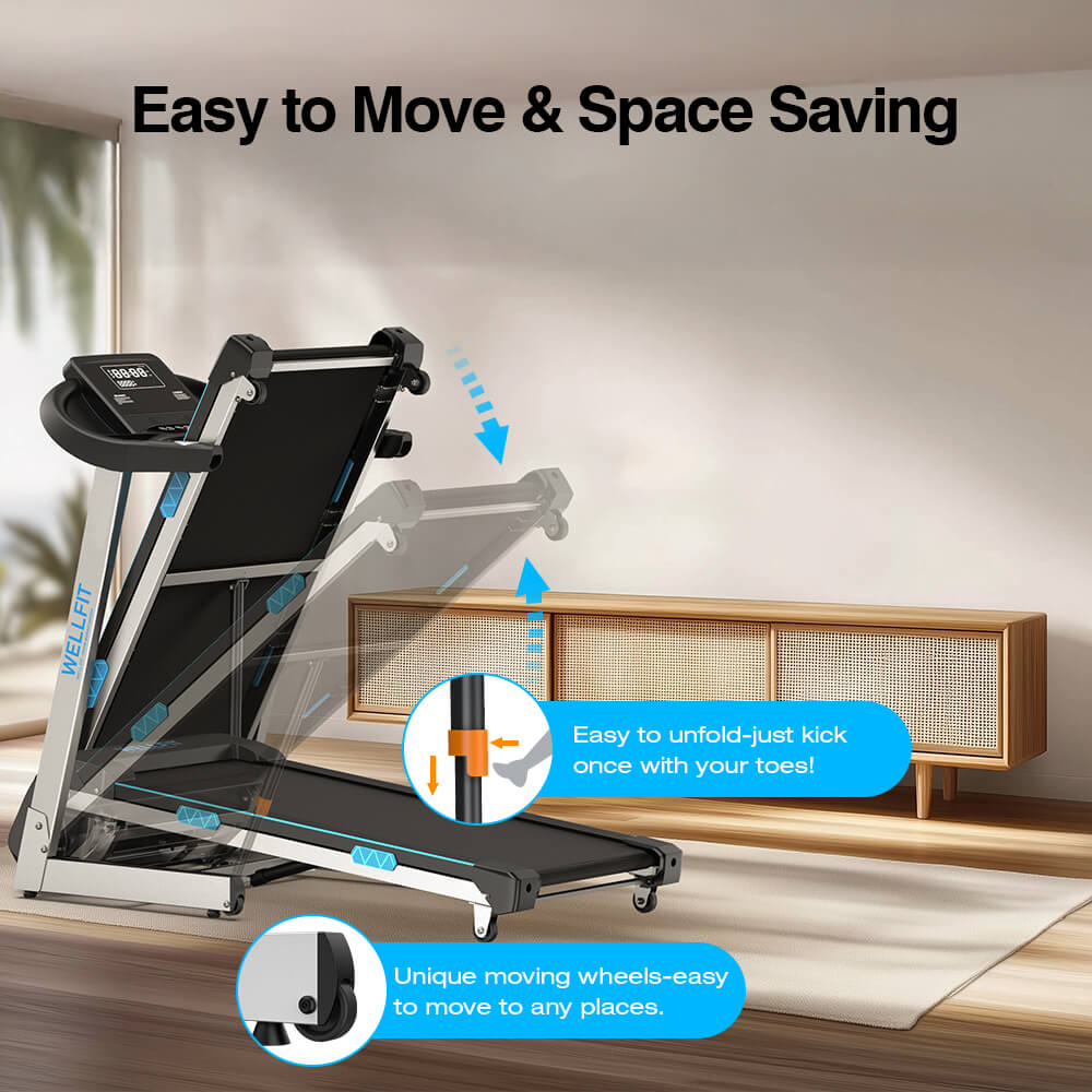 [2026]TM007 Foldable Auto 15% Incline Treadmill 400 LBS Capacity