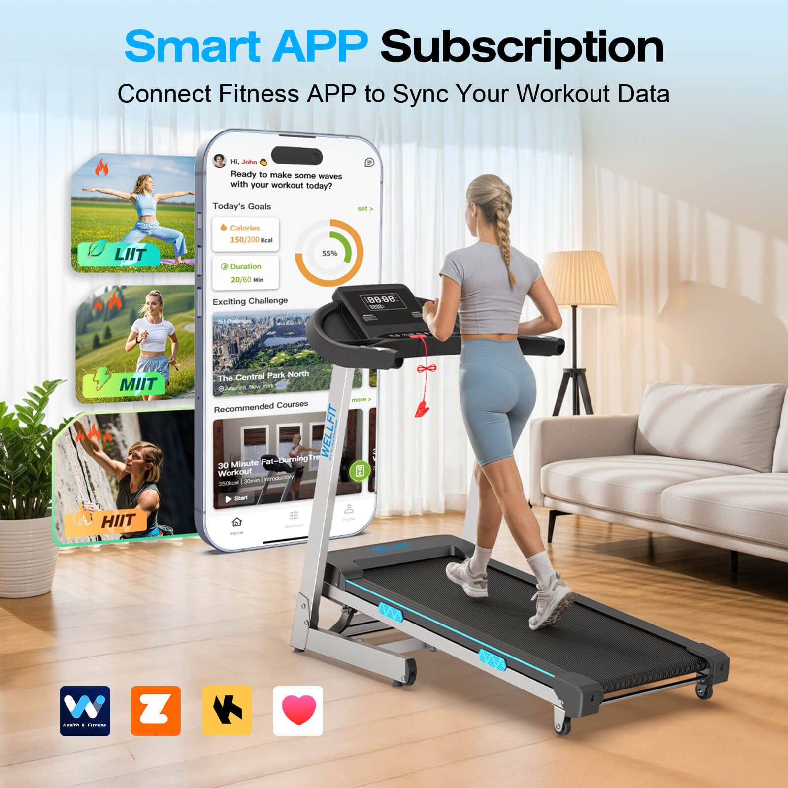 [2026]TM007 Foldable Auto 15% Incline Treadmill 400 LBS Capacity